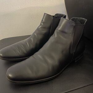 Prada Black Men's Leather Chelsea Ankle Boots